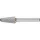 Fraise sur tige de 6 mm, en carbure, forme conique à bout rond KEL, denture 3 PLUS, Forme : KEL 1225, Ø de la tête 12 mm, Long. de tête 25 mm