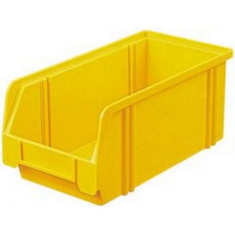 Bacs à bec, empilables, en polystyrène incassable, Taille : 3A, Dimensions 290/245 x 140 x 130 mm, Couleur jaune
