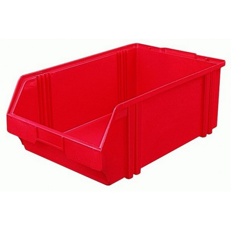 Bacs à bec, empilables, en polystyrène incassable, Taille : 1, Dimensions 500/450 x 300 x 180 mm, Couleur rouge
