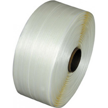 Feuillard en polyester, Larg. : du ruban : 19 mm, Long. 600 m, Charge de rupture 5500 N