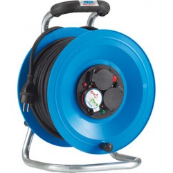 Enrouleur de câble, plastique, IP 44, qualité de câble néoprène, câble de 30 m de Long., Type de câble : H07 RN-F 3G2,5