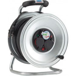 Enrouleur de câble, tôle d'acier, IP 44, qualité de câble néoprène, Type de câble : H07 RN-F 3G2,5, Long. de câble 30 m