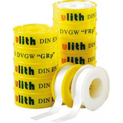 Bande d'étanchéité pour raccords filetés PTFE, Modèle : 12 mm x 12 m (100 g/m²), Pour filetage Filet grossier ''GRp'', Couleur Noyau jaune/enveloppe jaune (Par 10)