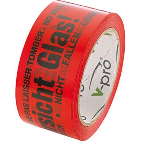 Ruban adhésif PVC 50mmx66m ?Attention verre? 4 langues 1 rouleau