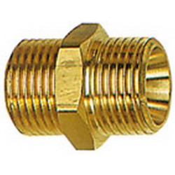 Double raccord fileté à filetage mâle, Raccord : G 1/4 x G 1/4 pouces, OC 17 mm, Long. 23 mm