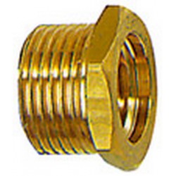 Fileté mále réducteur, court, Raccord : G 1/2 filetage mâle x G 1/4 filetage femelle pouces, OC 22 mm, Long. 15,5 mm