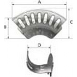 Support de tuyau flexible, Taille : grand, A 336 mm, B 124 mm, C : 152 mm, D : 132 mm, Nombre de raccords de tuyaux max. : 45-50 m à NW 13