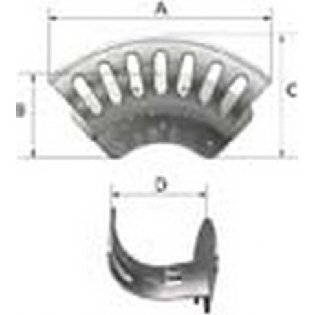 Support de tuyau flexible, Taille : grand, A 336 mm, B 124 mm, C : 152 mm, D : 132 mm, Nombre de raccords de tuyaux max. : 45-50 m à NW 13