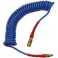 Tuyau flexible spiralé PU avec vissage orientable, coupleur express et connecteur mâle, Dimensions : 12,0 x 8,0 mm, Ø de spirale extérieure 80 mm