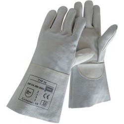 Gant de soudeur, cuir grainÃ©/cuir refendu combinÃ©/Cuir vachette nervurÃ© avec protection du poignet, Taille : 10 (par 12)