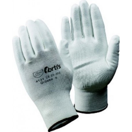 Gant en tricot avec polyuréthane à tricot fin, blanc, Taille : 11 (par 10)