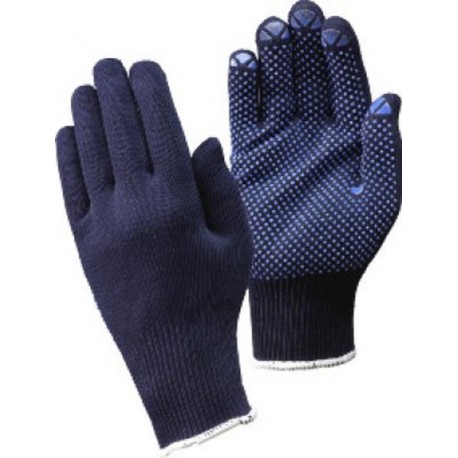 Gant en tricot, coton polyester, bleu, Taille : 7 (par 12)