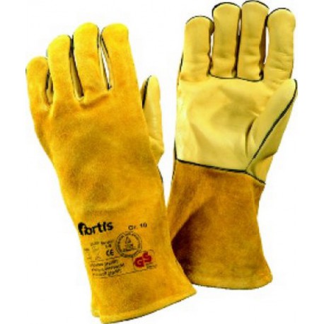 Gant de soudeur Welder, intérieur de la main en cuir vachette nervuré, Taille : 10 (par 10)