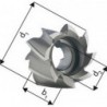 Fraise cylindrique en bout, Type N, 25°, en acier à coupe rapide à 5% de cobalt, Ø x Larg. : d1 - k10 x b1 - k16 : 40 x 32 mm, Alésage d2 - H7 16 mm