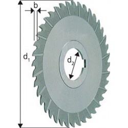 Fraise 3 tailles étroite, Ø x Larg. : d1 - js16 x b - k11 : 80 x 4,0 mm, Alésage d2 - H7 27 mm, Nombre de dents 32
