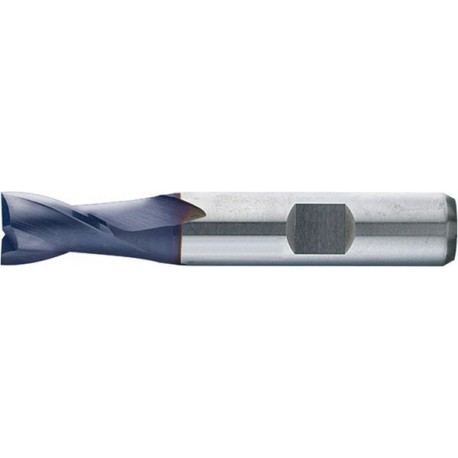 Fraise à rainurer extra courte, type N, en acier à coupe rapide à 8% de cobalt, surface recouverte de TiAIN, Ø d1 - e8 : 8,0 mm, Long. totale l1 61 mm