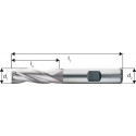 Fraise à rainurer courte, type N, en acier à coupe rapide à 8% de cobalt, sans revêtement, Ø d1 - e8 : 12,0 mm, Long. totale l1 83 mm