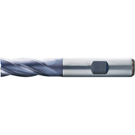 Fraise cylindrique courte, type N, en acier à coupe rapide à 8% de cobalt, surface recouverte de TiAIN, Ø d1 - k10 : 20,0 mm, Long. totale l1 104 mm