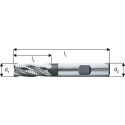 Fraise de semi-finition courte, type NF, en acier à coupe rapide à 5% de cobalt, sans revêtement, Ø d1 - k12 : 25,0 mm, Long. totale l1 121 mm