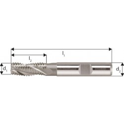 Fraise d'ébauche courte, type NR, en acier à coupe rapide à 5% de cobalt, sans revêtement, Ø d1 - k12 : 12,0 mm, Long. totale l1 83 mm