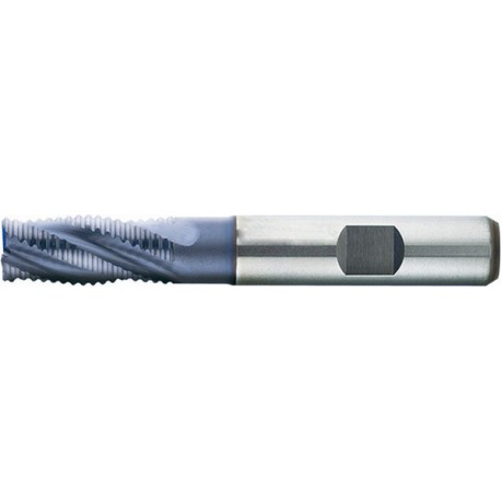 Fraise d'ébauche courte, type NR, 4 dents, en acier à coupe rapide à 5% de cobalt, surface recouverte de TiAIN, Ø d1 - k12 : 20,0 mm