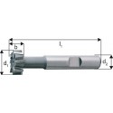 Fraise pour rainures en T, Ø x Larg. : d1-d11 x b - d11 : 28,0 x 12 mm, Long. totale l1 85 mm, pour rainures en T, DIN 650 16, Ø de col env. : 13,0 mm