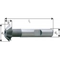 Fraise conique, forme D, 45°, Ø d1 - js16 : 32,0 mm, Long. totale l1 80 mm, Hauteur de coupe b - js 14 8,0 mm, Ø queue d2 - h6 : 16 mm, Dents : 12
