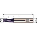 Microfraise extra courte, type N, en carbure monobloc, surface recouverte de TiAIN, Ø d1 - h10 : 5,00 mm, Long. totale l1 39 mm, Long. coupe l2 8 mm