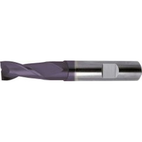 Fraise cylindrique longue, type N, queue HB - UF, en carbure monobloc, DIN 6527, surface recouverte de TiAIN, Ø d1 - h10 : 3,0 mm, Long. totale l1 57 mm