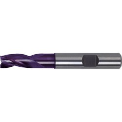 Fraise, queue HB, 3 dents, 30°, en carbure monobloc, revêtement TiAIN, Ø d1 - h10 : 8,0 mm, Long. totale l1 63 mm, Long. coupe l2 16 mm