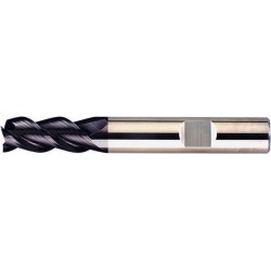 Fraise longue, 3 dents, 45°, en carbure monobloc, recouverte de TiAIN, Ø d1 - h10 : 4,0 mm, Long. totale l1 57 mm, Long. coupe l2 8 mm