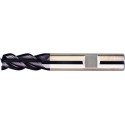 Fraise longue, 3 dents, 45°, en carbure monobloc, recouverte de TiAIN, Ø d1 - h10 : 8,0 mm, Long. totale l1 63 mm, Long. coupe l2 16 mm