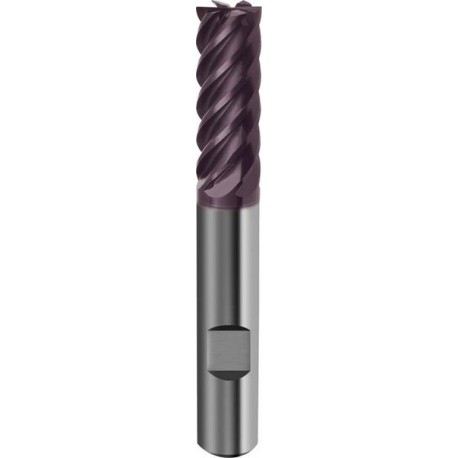 Fraise cylindrique longue, type H, en carbure monobloc, queue HB, de 6 à 8 dents, recouverte de TiAIN, Ø d1 - e8 : 6,0 mm, Long. totale l1 57 mm