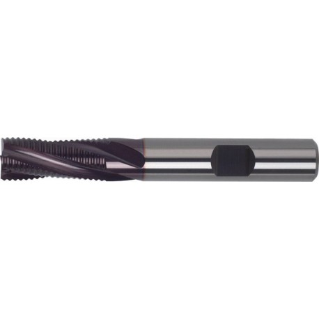 Fraise d'ébauche longue, en carbure monobloc, Ø d1 - js14 : 20,0 mm, Long. totale l1 104 mm, Long. coupe l2 38 mm, Ø queue d2 - h6 : 20 mm, Dents : 4