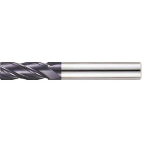 Fraise torique, 4 dents, en carbure monobloc, Ø d1 - e8 : 8,0 mm, Long. totale l1 70 mm, Long. coupe l2 25 mm, Rayon : 2,0 mm, Ø queue d2 - h6 : 8 mm