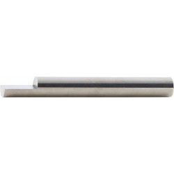 Ébauche de lancette en carbure monobloc, forme A, une face ébauchée, Ø - h6 : 4,0 mm, Long. totale 75 mm, Long. coupe 6 mm