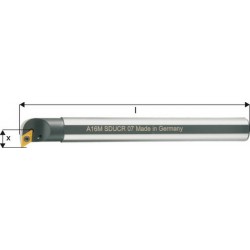 Barre d'alésage ISO 93° A..-SDUCR/L, à arrosage interne, Désignation : A12L SDUCR 07, Ø queue - dg7 12 mm, Dimensions Ø min. 18 mm