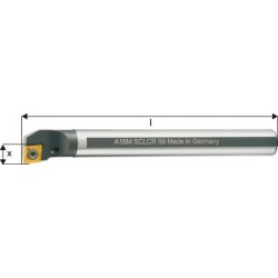 Barre d'alésage ISO 95° A..-SCLCR/L, à arrosage interne, Désignation : A20R SCLCL 09, Ø queue - dg7 20 mm, Dimensions Ø min. 26 mm