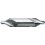 Foret à center, en acier à coupe rapide à 5 % de cobalt, DIN 333-A, Ø de foret k12 : 1,00 mm, Ø queue h8 : 3,15 mm