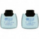 Filtres particules D3128 P2R au charbon actif 3M (Par 2)