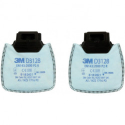 Filtres particules D3128 P2R au charbon actif 3M (Par 2)