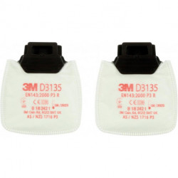 Filtres particules D3135 P3R au charbon actif 3M (Par 2)