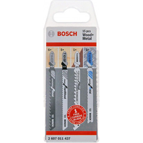 Set lame de scie sabre bois Métal 14 + 1 unités Bosch