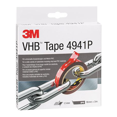 VHB Ruban adhésif double face gris 4941P 19 mm x 33 m 3M (Par 4)