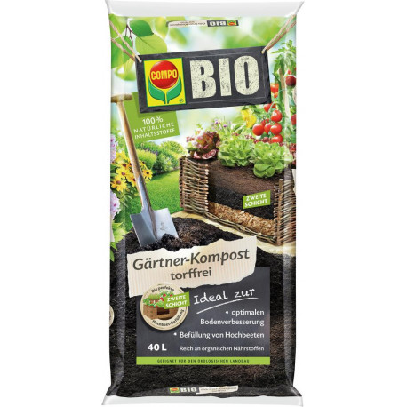 Compost de jardinier COMPO BIO sans tourbe 40 l (Par 39)