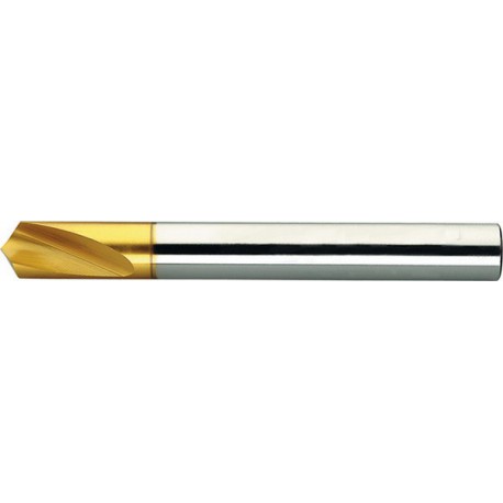 Foret à pointer CN, à queue cylindrique, 120°, en acier à coupe rapide à 5 % de cobalt, DIN 1835-B, surface avec revêtement TiN, Ø h8 : 12 mm