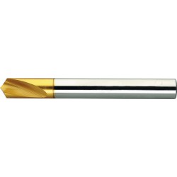 Foret à pointer CN, à queue cylindrique, 120°, en acier à coupe rapide à 5 % de cobalt, DIN 1835-B, surface avec revêtement TiN, Ø h8 : 20 mm