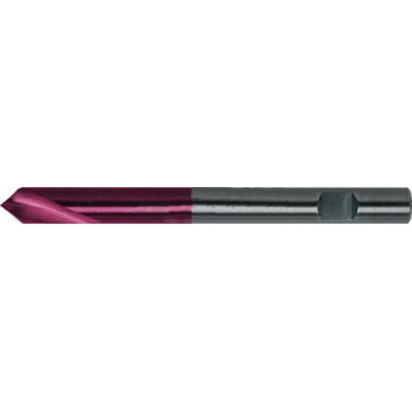 Foret à pointer CN en carbure monobloc, à queue cylindrique, 90°, surface à revêtement TiAIN, Ø h6 : 10 mm, Long. de goujure 25 mm, Long. totale 89 mm