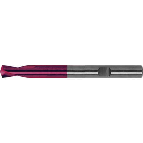 Foret à pointer CN en carbure monobloc, à queue cylindrique, 145°, surface à revêtement TiAIN, Ø h6 : 6 mm, Long. de goujure 16 mm, Long. totale 66 mm