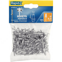 Rivets Standard Ř 4 x 8 mm 100 Unités Rapid